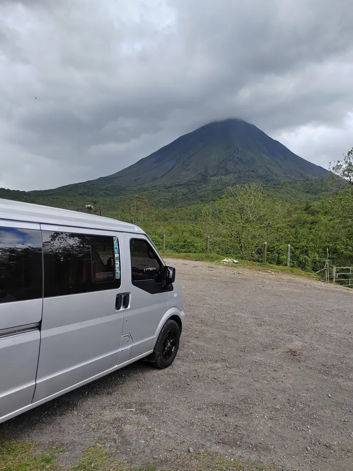 TicoTrekker van with Arenal Volcano in La Fortuna